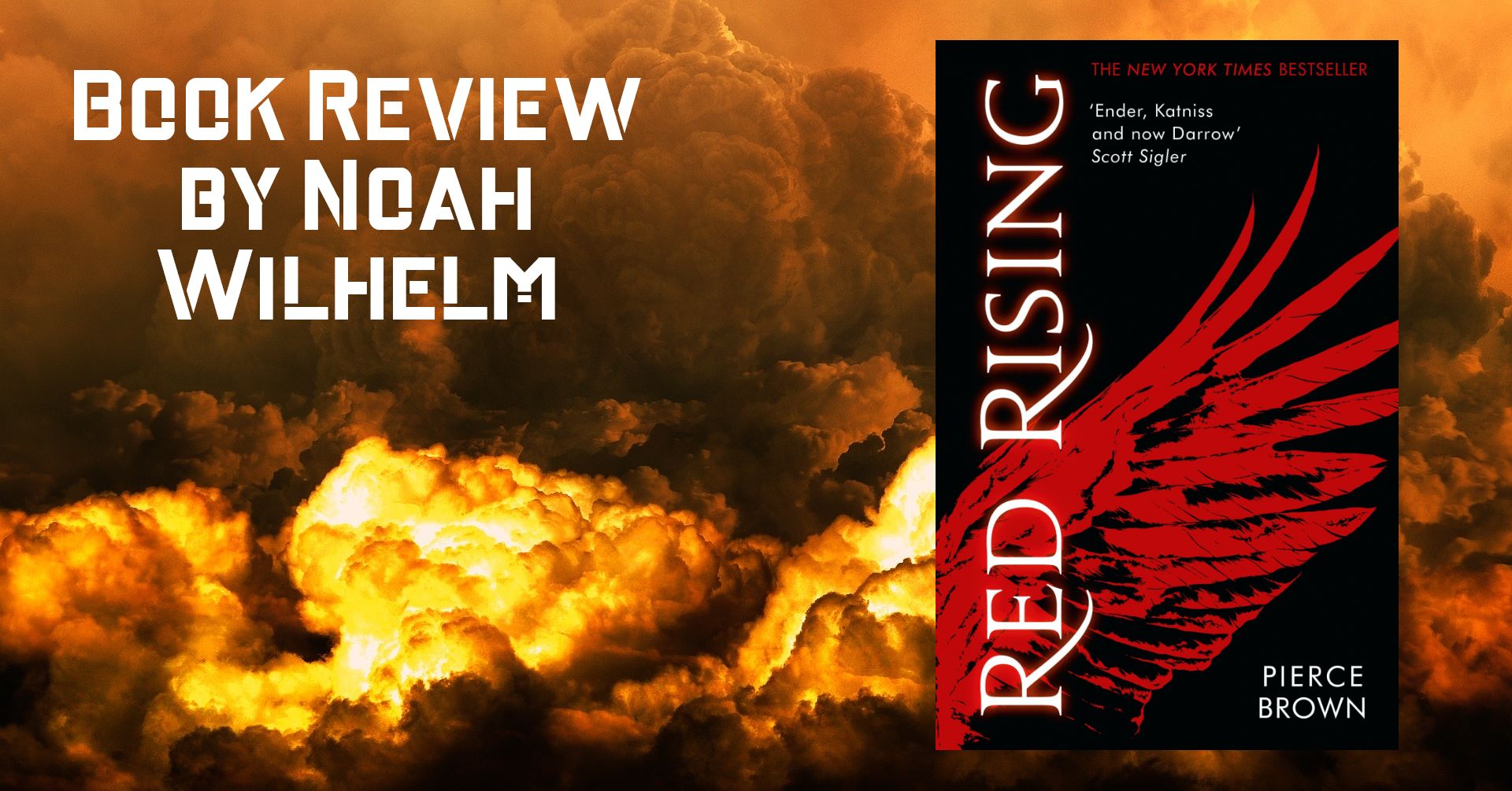 Red Rising Book Cover with angry clouds in background