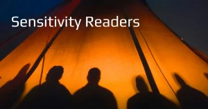 Shadows of people inside a tent