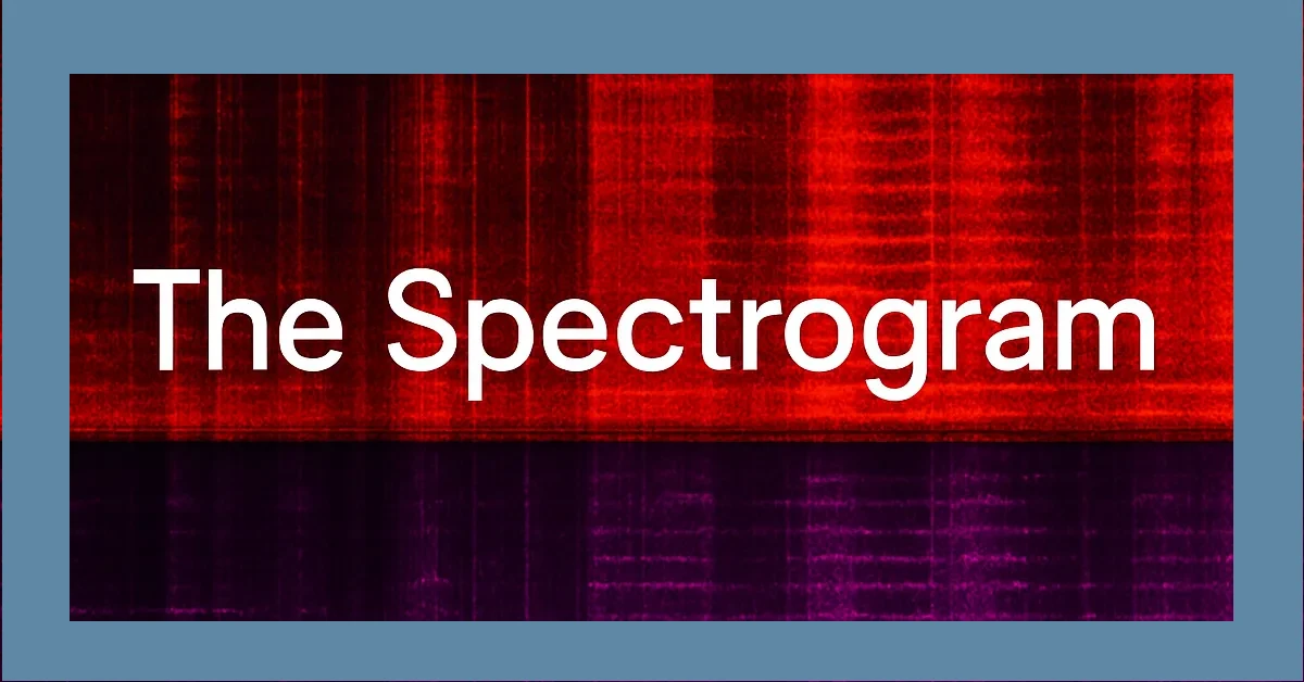 The word Spectrogram with a sound wave reproduction in the background